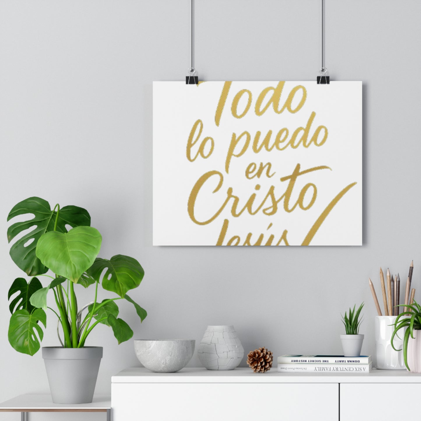 todo lo puedo en cristo jesús - cuadro decorativo con mensage de fe,