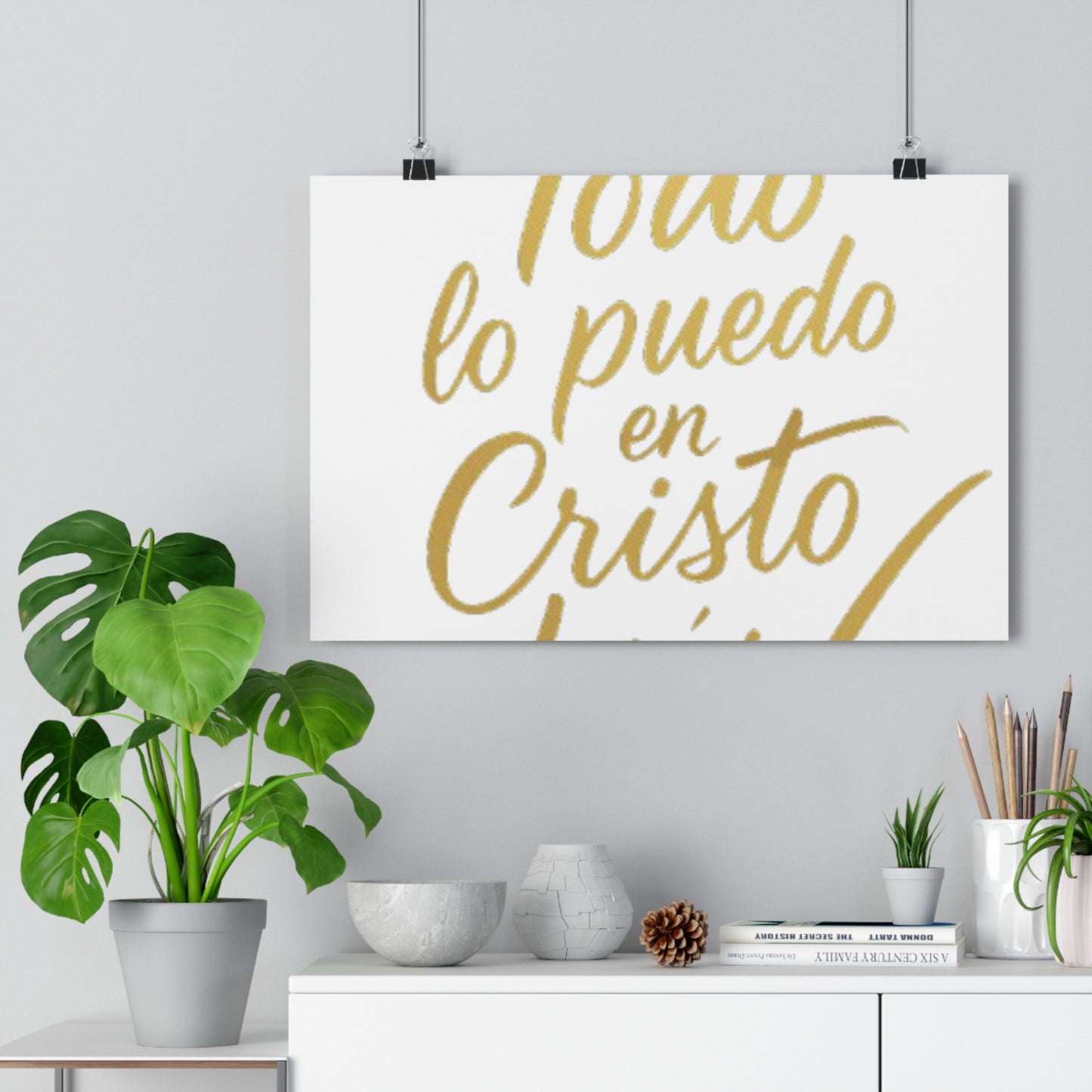 todo lo puedo en cristo jesús - cuadro decorativo con mensage de fe,