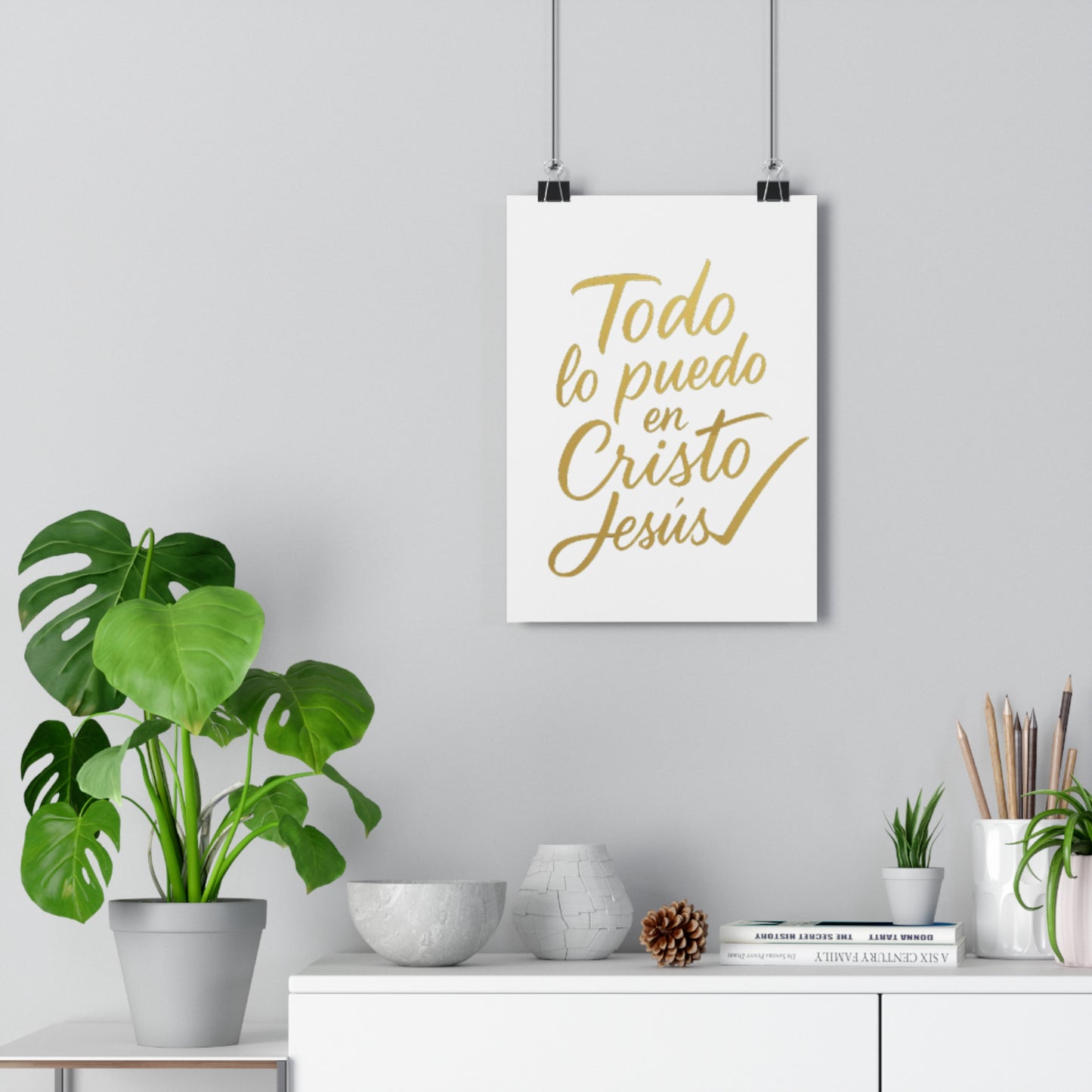 todo lo puedo en cristo jesús - cuadro decorativo con mensage de fe,