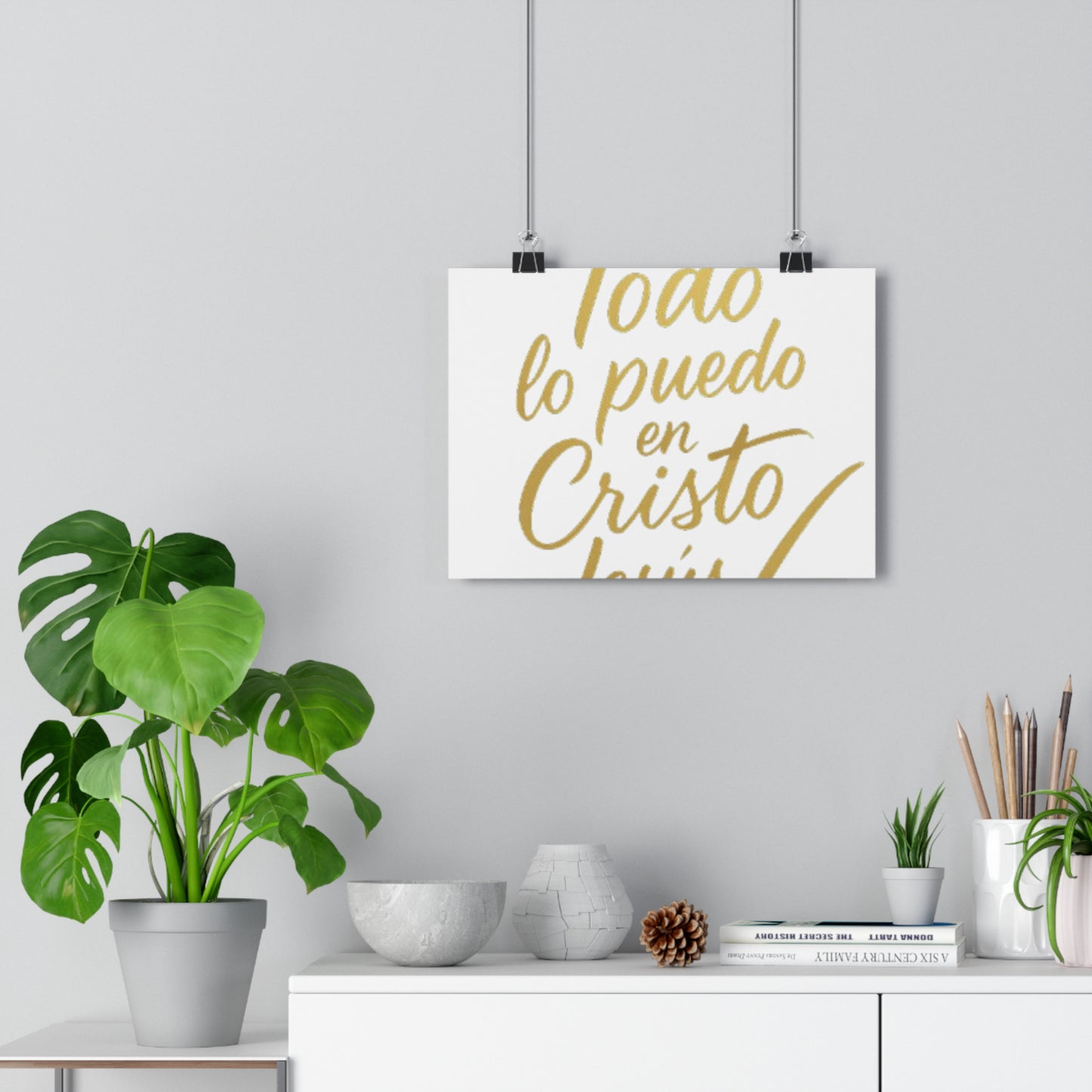 todo lo puedo en cristo jesús - cuadro decorativo con mensage de fe,