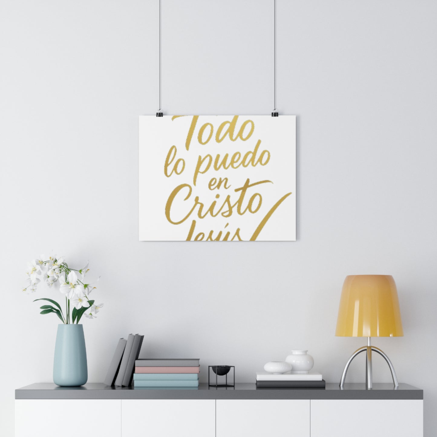 todo lo puedo en cristo jesús - cuadro decorativo con mensage de fe,