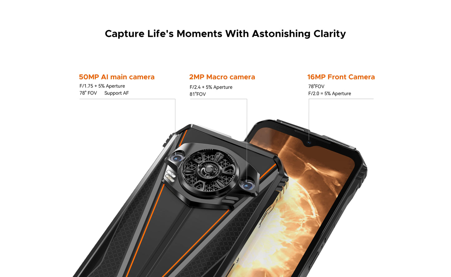 DOOGEE S Punk Pro Smartphone 6.6” FHD+ 90Hz – 32GB RAM (20GB+12GB), 512GB ROM, 10800mAh, Carga Rápida 33W, Cámara 50MP AI, Android 14