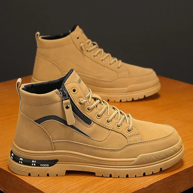 Botas Casuales de Cuero para Hombre 2025 | Invierno, Outdoor y Moda Urbana