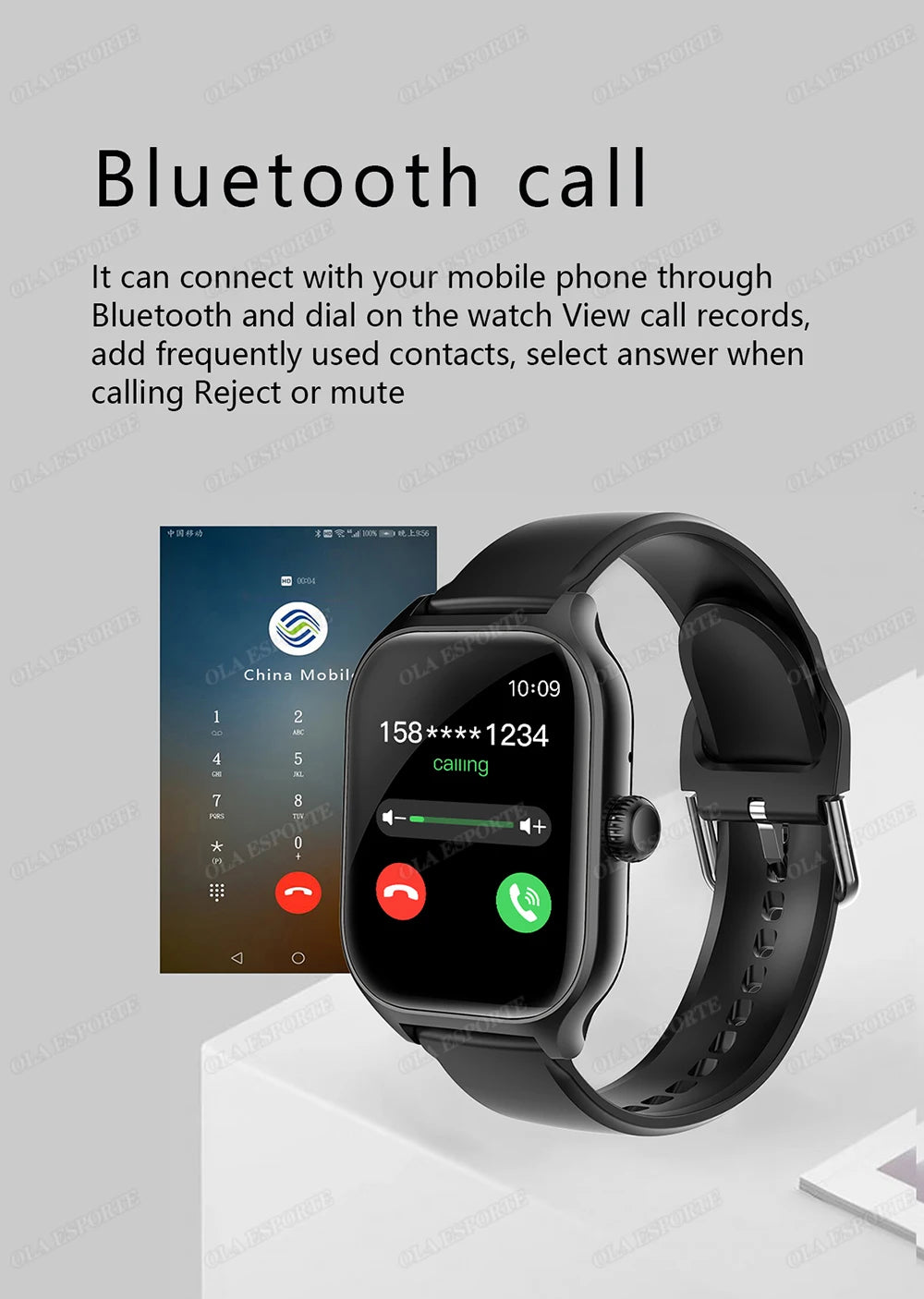 Smartwatch 1.83” HD – Llamadas Bluetooth, Notificaciones, Deportes y Monitoreo de Salud