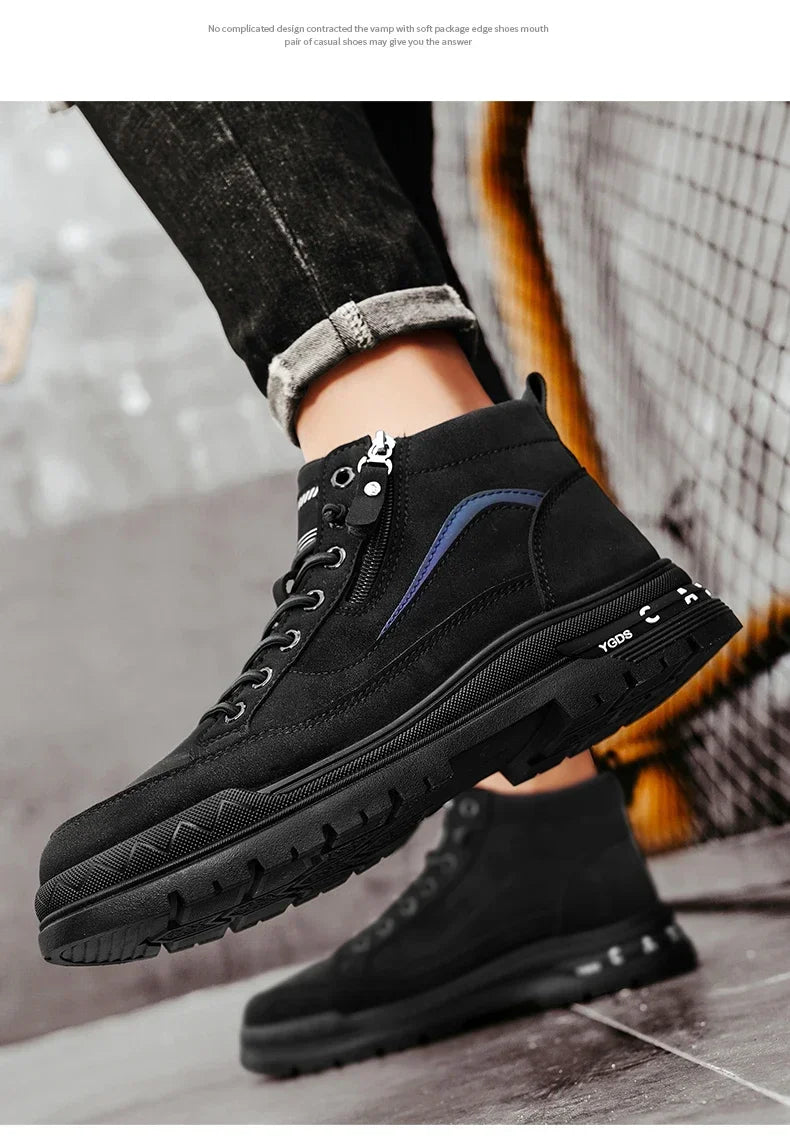 Botas Casuales de Cuero para Hombre 2025 | Invierno, Outdoor y Moda Urbana