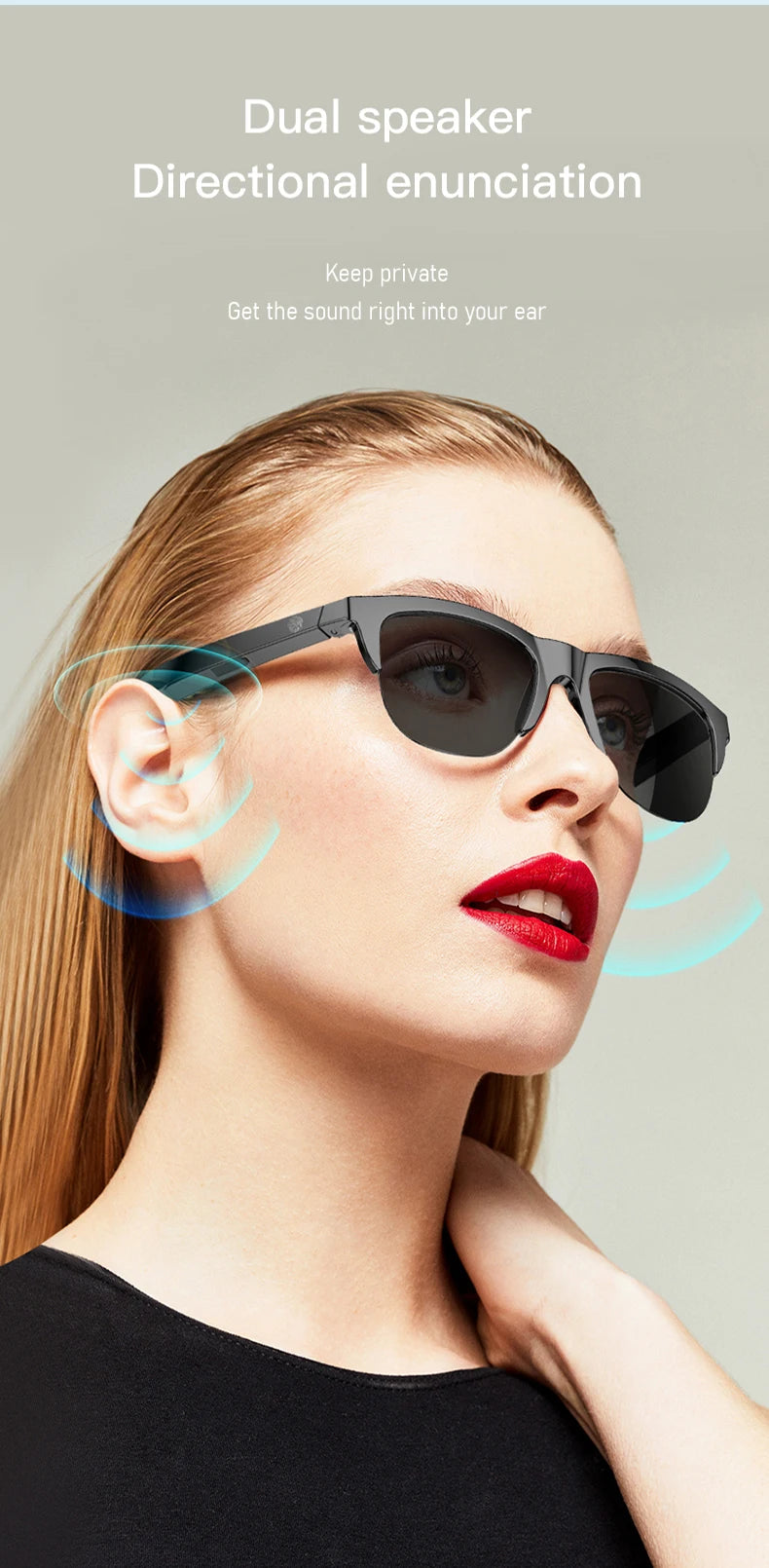 Gafas Inteligentes Bluetooth con Conducción Ósea y Control Táctil – Llamadas y Música al Aire Libre