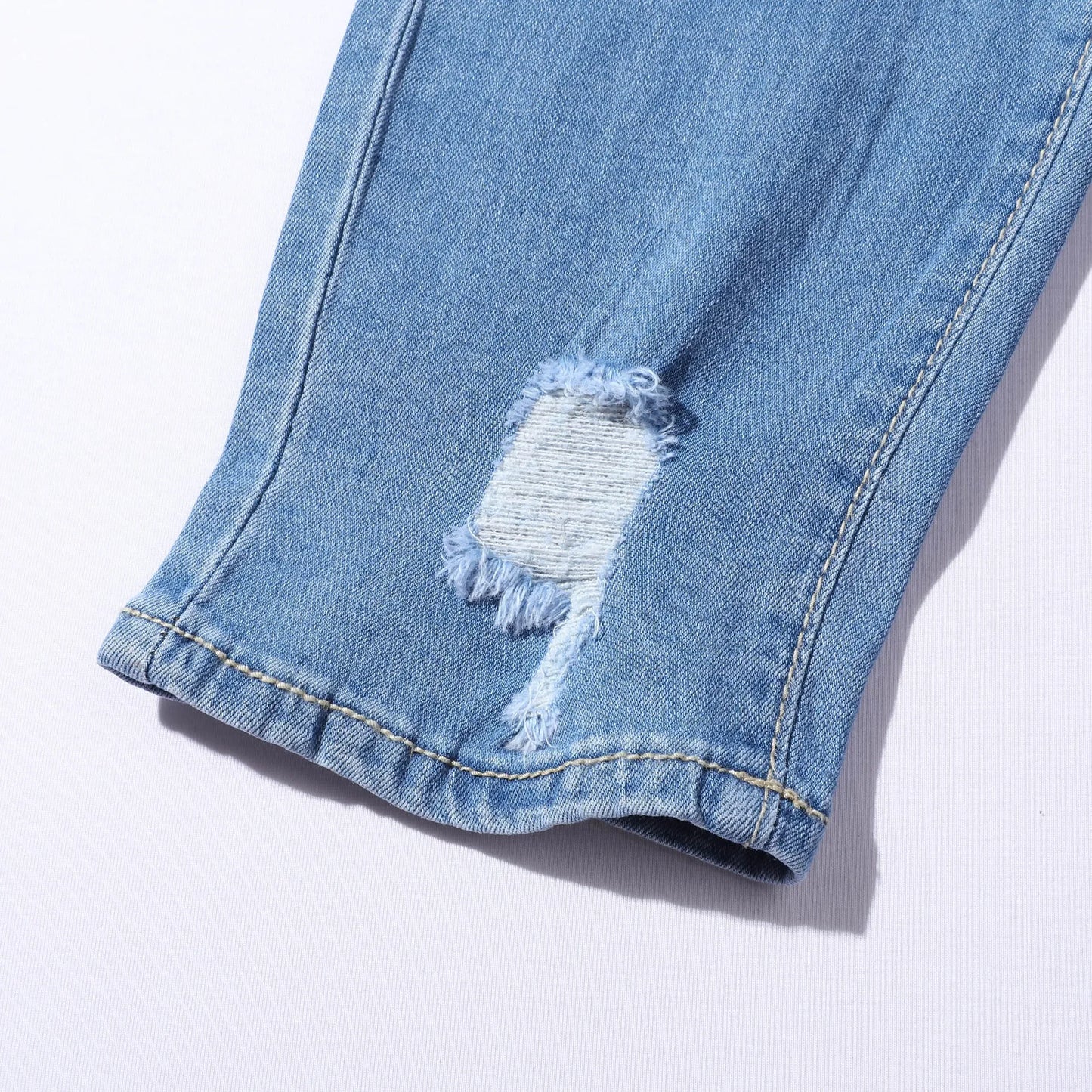 Jeans Rotos Punk para Hombre – Skinny Slim Fit con Parche y Estilo Urbano