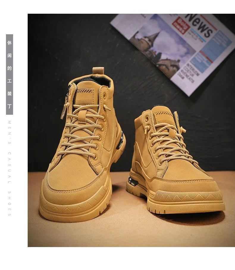 Botas Casuales de Cuero para Hombre 2025 | Invierno, Outdoor y Moda Urbana