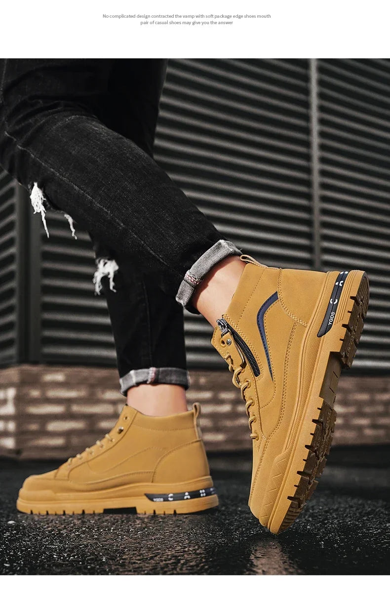 Botas Casuales de Cuero para Hombre 2025 | Invierno, Outdoor y Moda Urbana