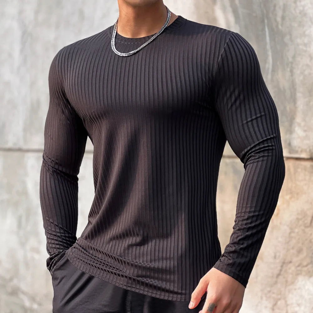 Camiseta Deportiva de Hombre Manga Larga – Fitness, Entrenamiento y Running Secado Rápido