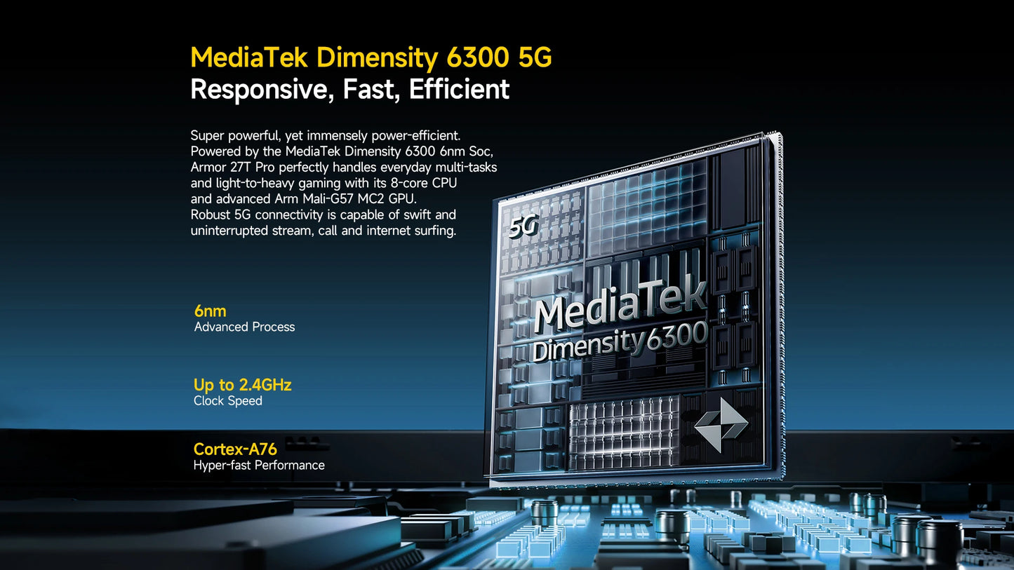 Ulefone Armor 27T Pro 5G – Smartphone Rugerizado 10600mAh, Android 14, 24GB+256GB, Cámara Térmica y Nocturna