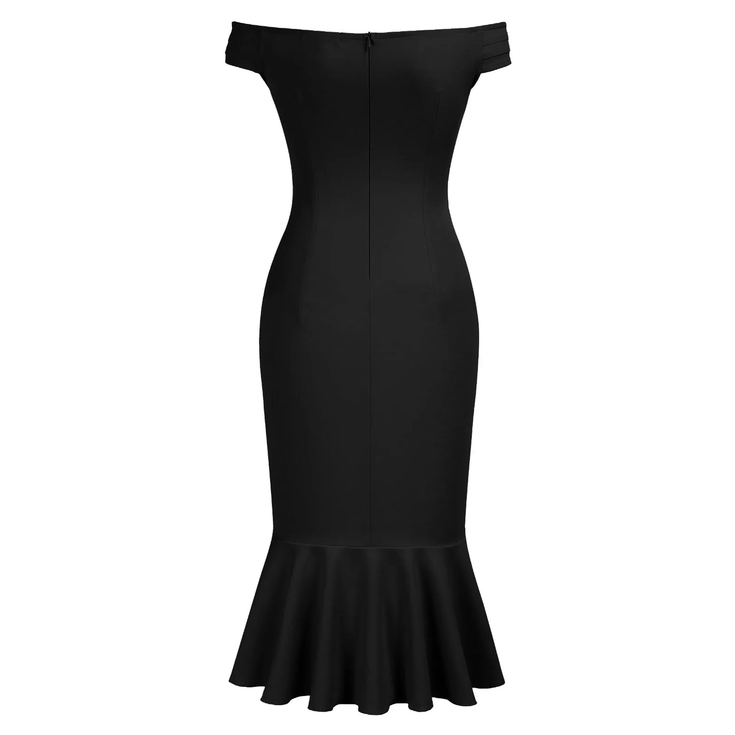 Vestido Elegante de Fiesta para Mujer – Off Shoulder con Volantes y Abertura Lateral