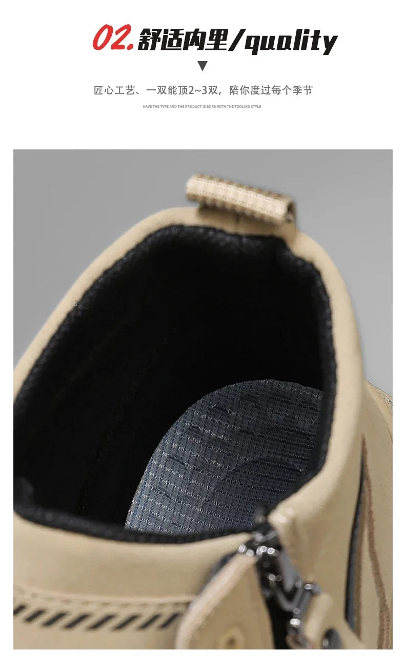 Botas Casuales de Cuero para Hombre 2025 | Invierno, Outdoor y Moda Urbana