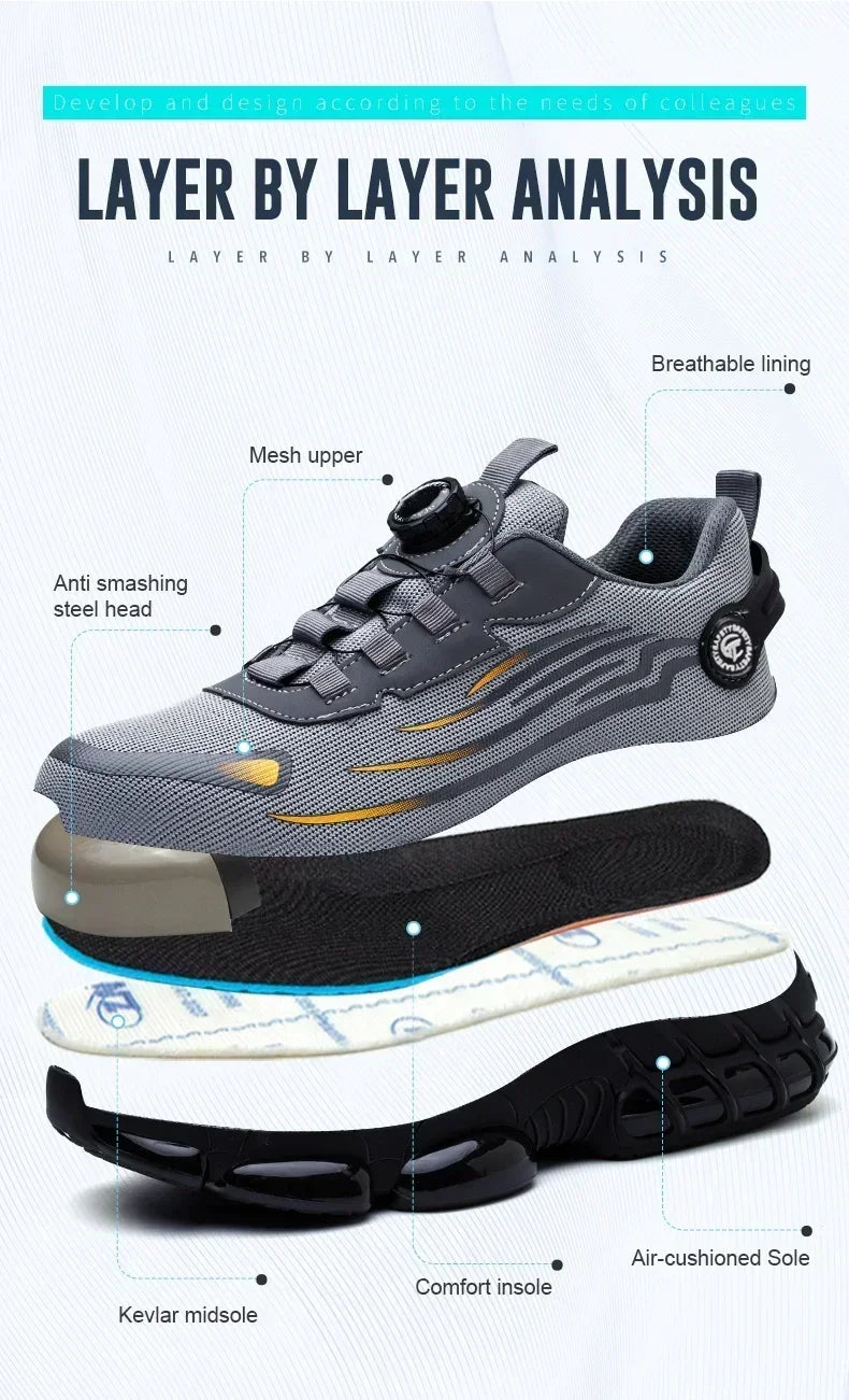 Zapatos de Seguridad para Hombre | Ligeros, Antideslizantes y Transpirables
