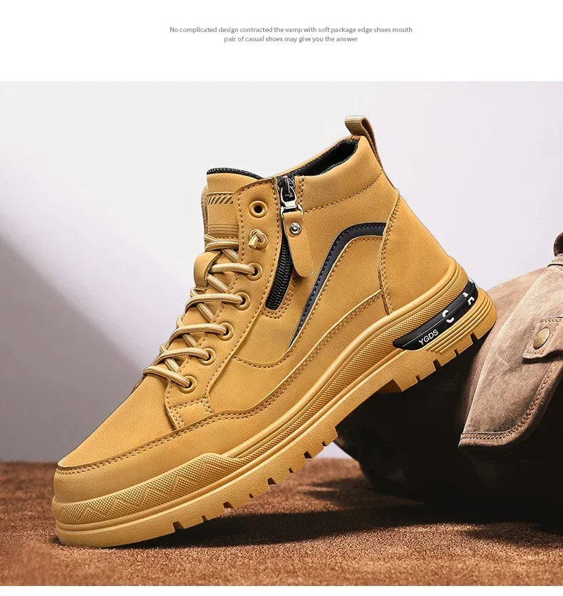 Botas Casuales de Cuero para Hombre 2025 | Invierno, Outdoor y Moda Urbana