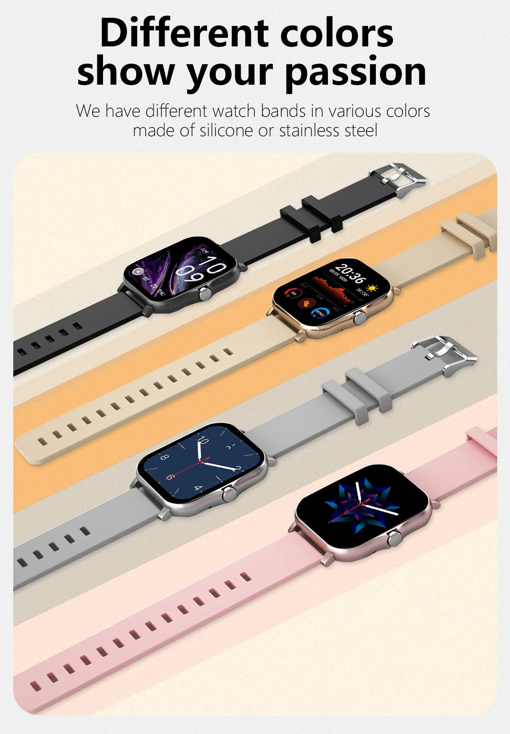 Smartwatch Deportivo 116 Plus – Monitor de Salud, Notificaciones, Música y Control de Actividad