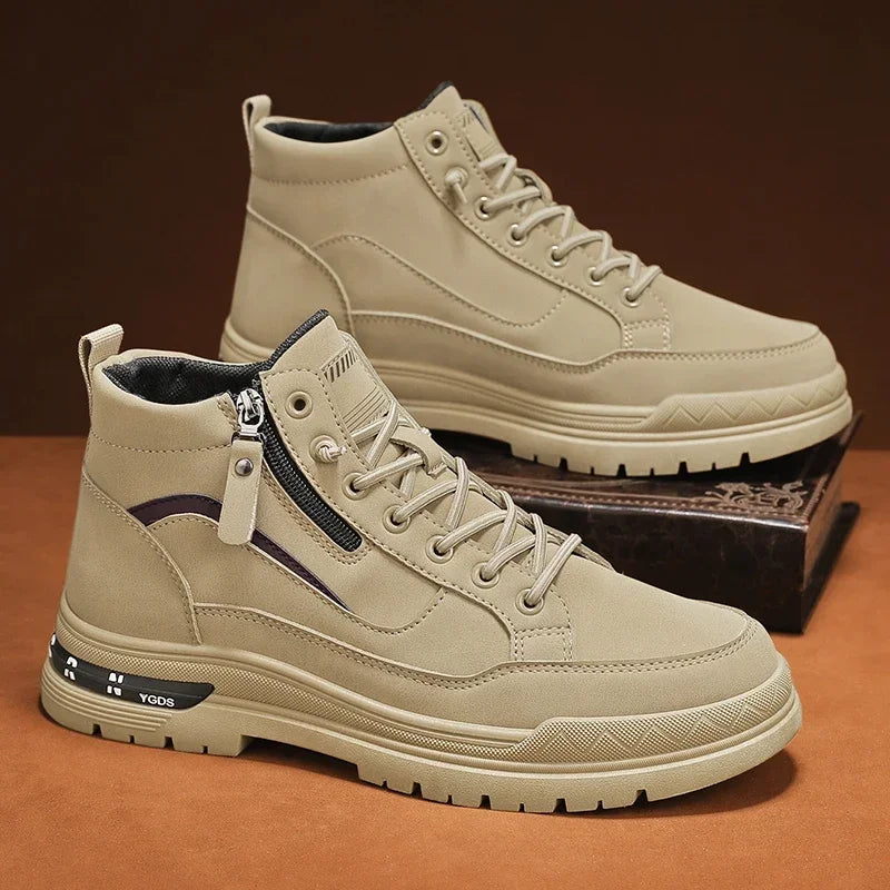 Botas Casuales de Cuero para Hombre 2025 | Invierno, Outdoor y Moda Urbana