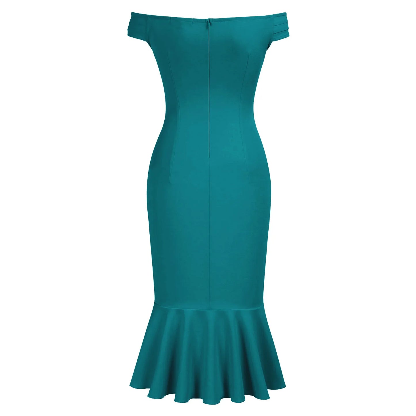 Vestido Elegante de Fiesta para Mujer – Off Shoulder con Volantes y Abertura Lateral