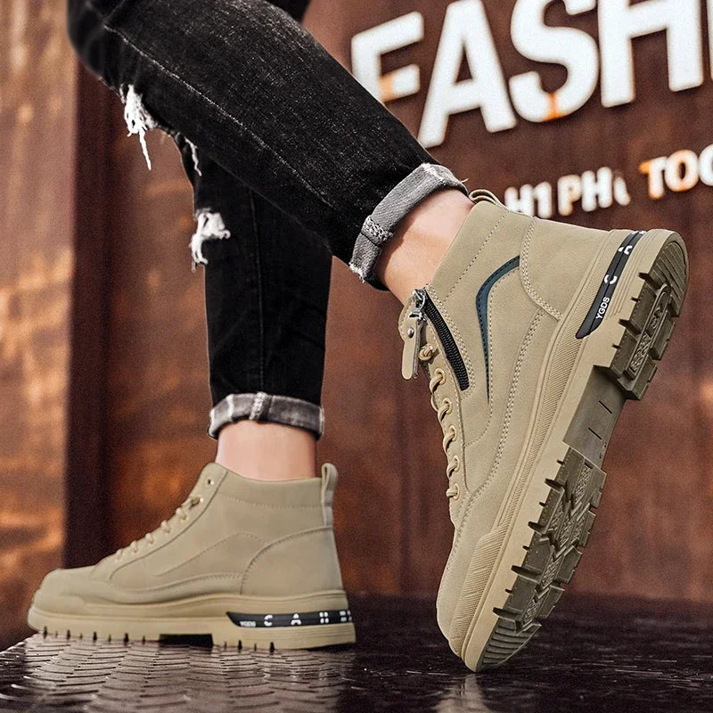 Botas Casuales de Cuero para Hombre 2025 | Invierno, Outdoor y Moda Urbana