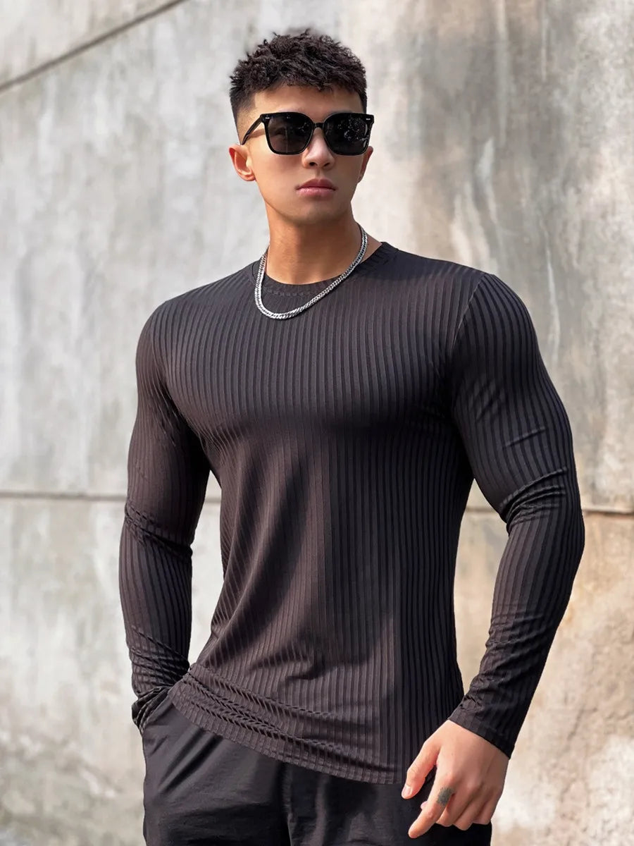 Camiseta Deportiva de Hombre Manga Larga – Fitness, Entrenamiento y Running Secado Rápido