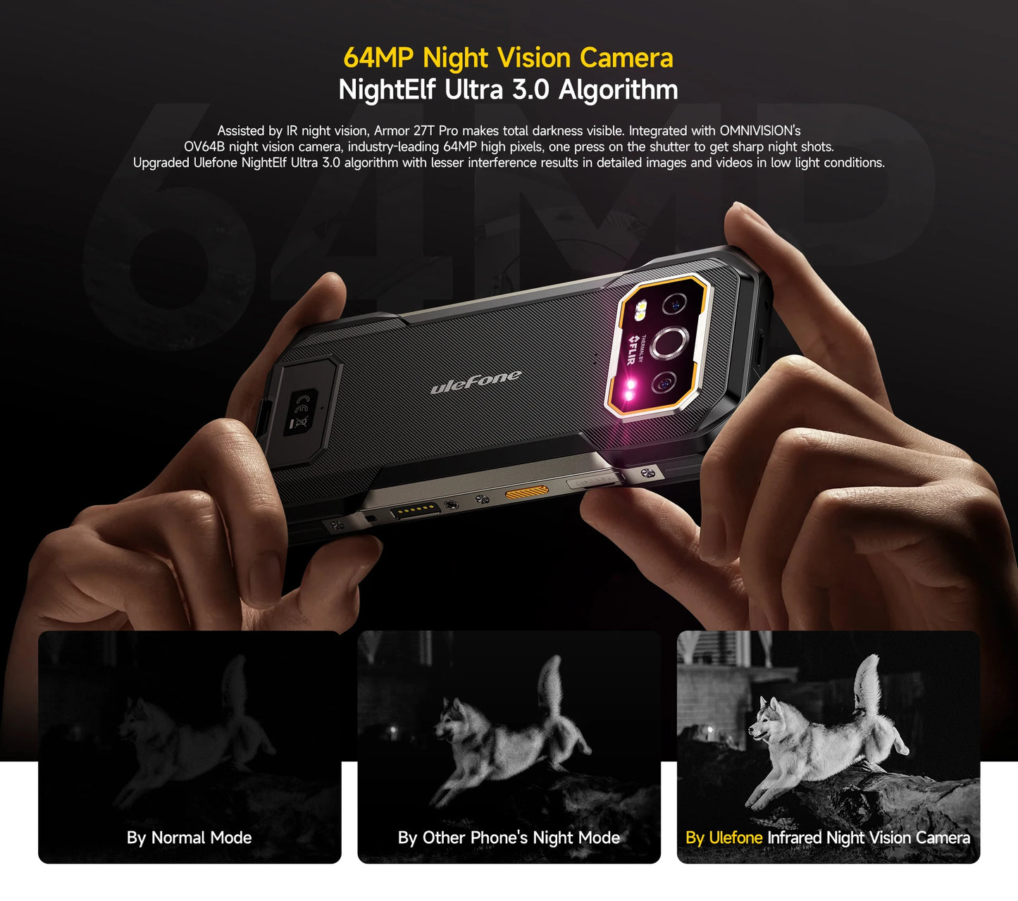 Ulefone Armor 27T Pro 5G – Smartphone Rugerizado 10600mAh, Android 14, 24GB+256GB, Cámara Térmica y Nocturna