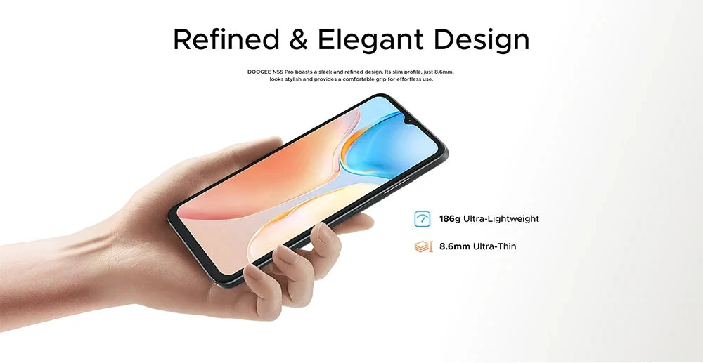 DOOGEE N55 PRO Smartphone 5G – 6.56” 90Hz, 4GB+128GB, Triple Cámara, Android 14