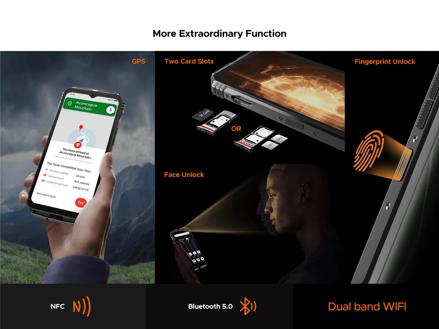DOOGEE S Punk Pro Smartphone 6.6” FHD+ 90Hz – 32GB RAM (20GB+12GB), 512GB ROM, 10800mAh, Carga Rápida 33W, Cámara 50MP AI, Android 14