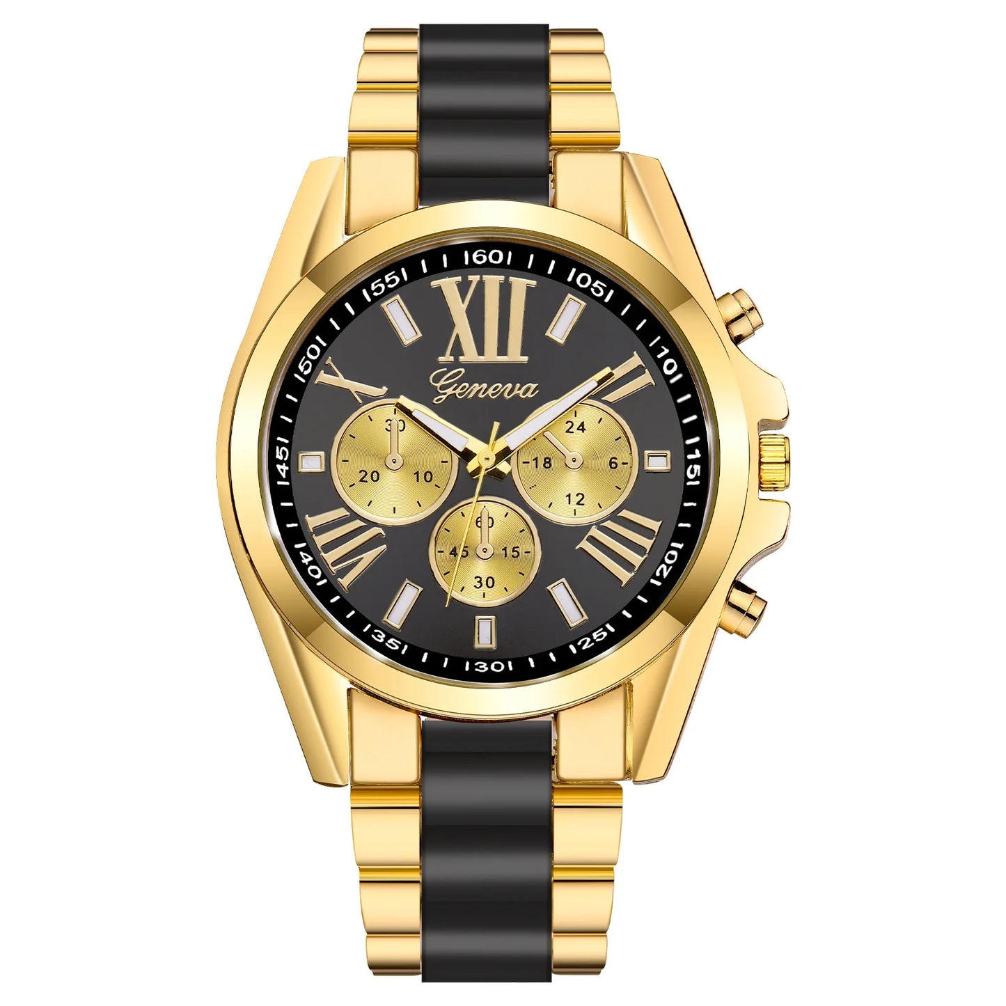 Reloj de Lujo para Hombre – Acero Inoxidable Dorado, Cuarzo Clásico, Estilo Negocios & Casual