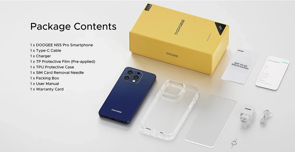 DOOGEE N55 PRO Smartphone 5G – 6.56” 90Hz, 4GB+128GB, Triple Cámara, Android 14