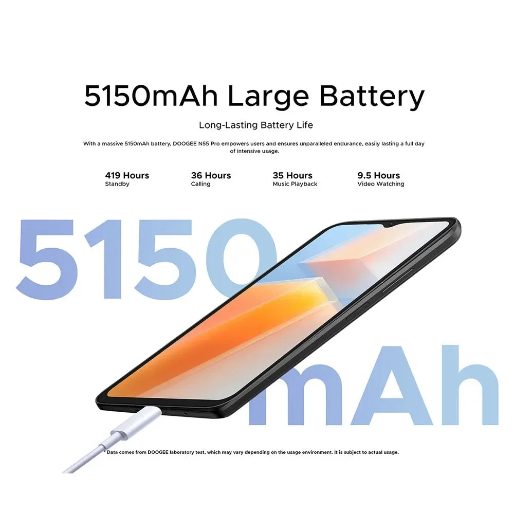 DOOGEE N55 PRO Smartphone 5G – 6.56” 90Hz, 4GB+128GB, Triple Cámara, Android 14