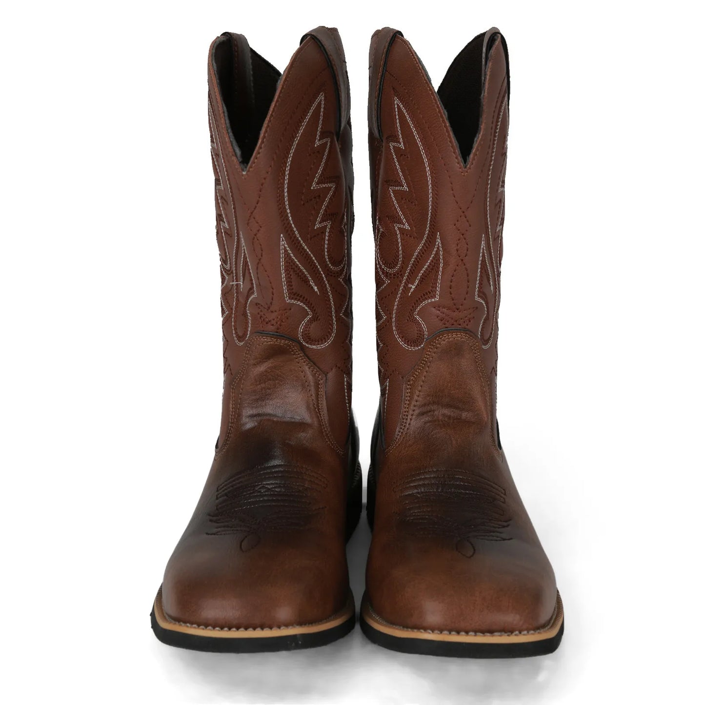 Botas Vaqueras de Hombre con Bordado – Estilo Western, Punta Fina y Caña Media