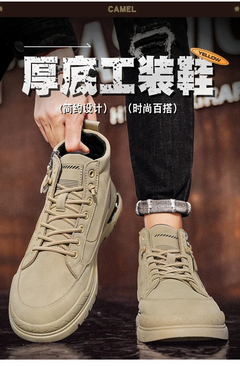 Botas Casuales de Cuero para Hombre 2025 | Invierno, Outdoor y Moda Urbana