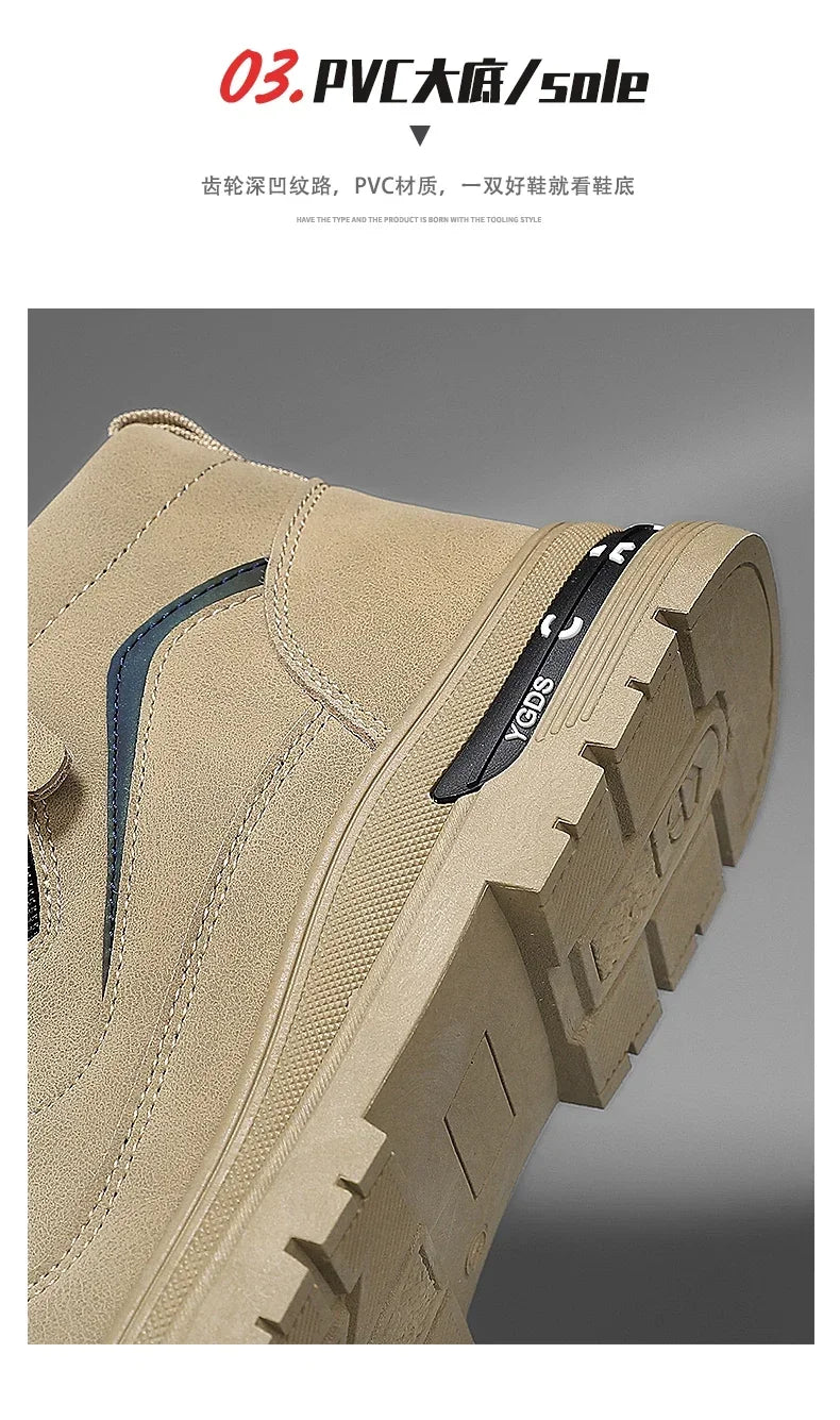 Botas Casuales de Cuero para Hombre 2025 | Invierno, Outdoor y Moda Urbana