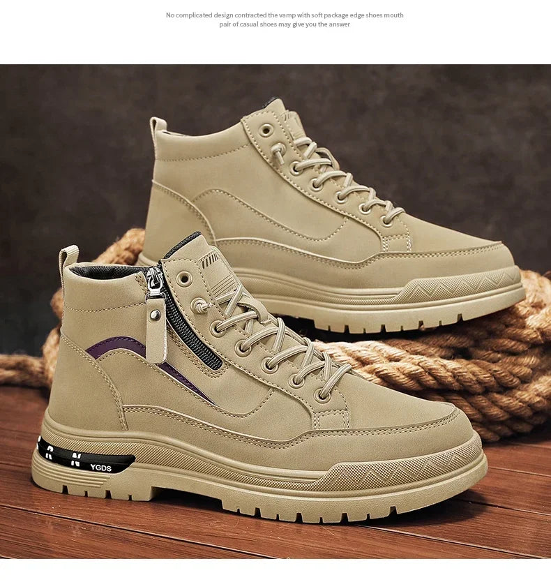 Botas Casuales de Cuero para Hombre 2025 | Invierno, Outdoor y Moda Urbana