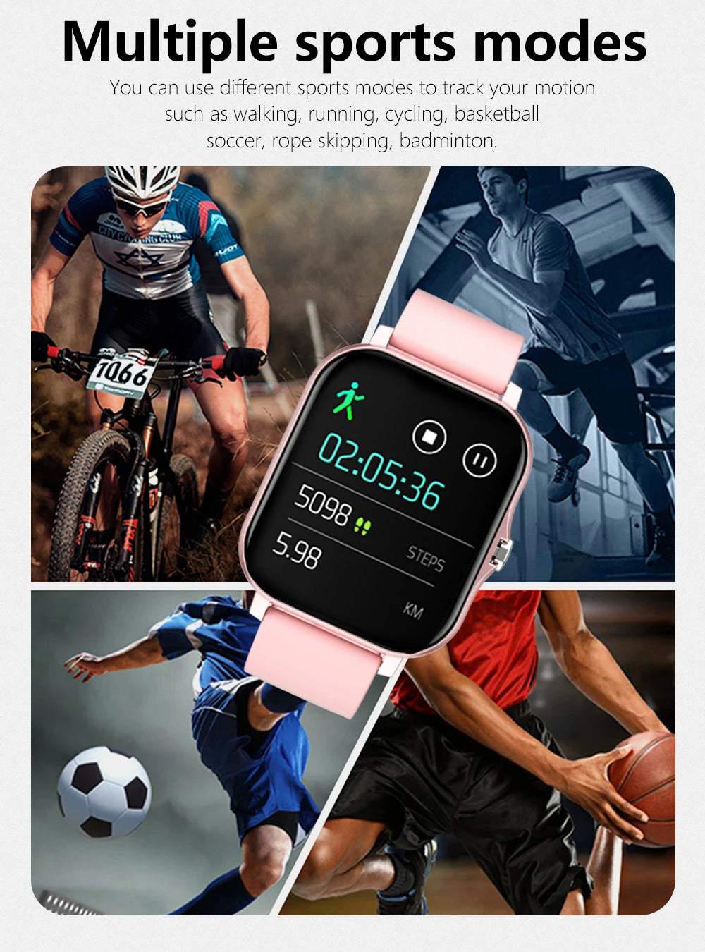 Smartwatch Deportivo 116 Plus – Monitor de Salud, Notificaciones, Música y Control de Actividad