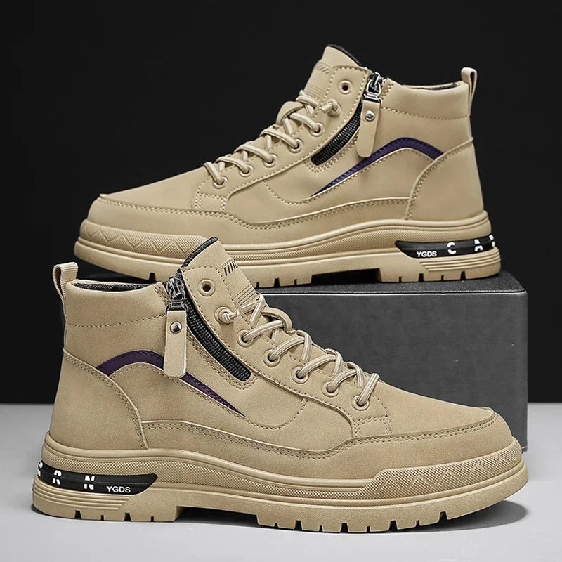 Botas Casuales de Cuero para Hombre 2025 | Invierno, Outdoor y Moda Urbana