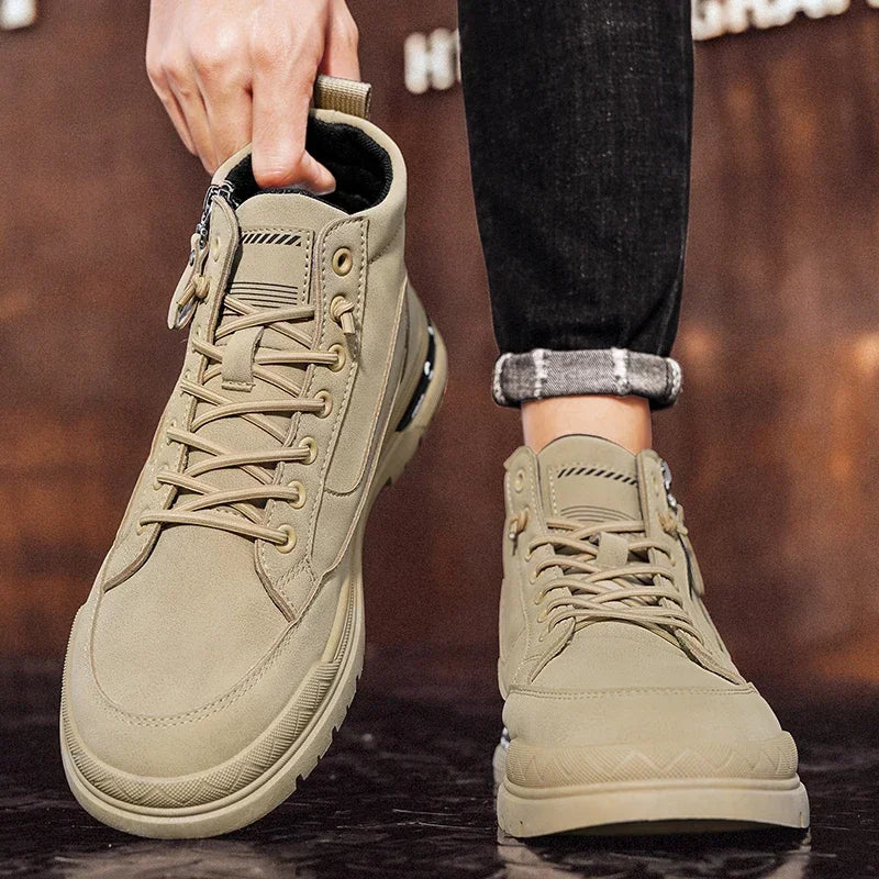 Botas Casuales de Cuero para Hombre 2025 | Invierno, Outdoor y Moda Urbana