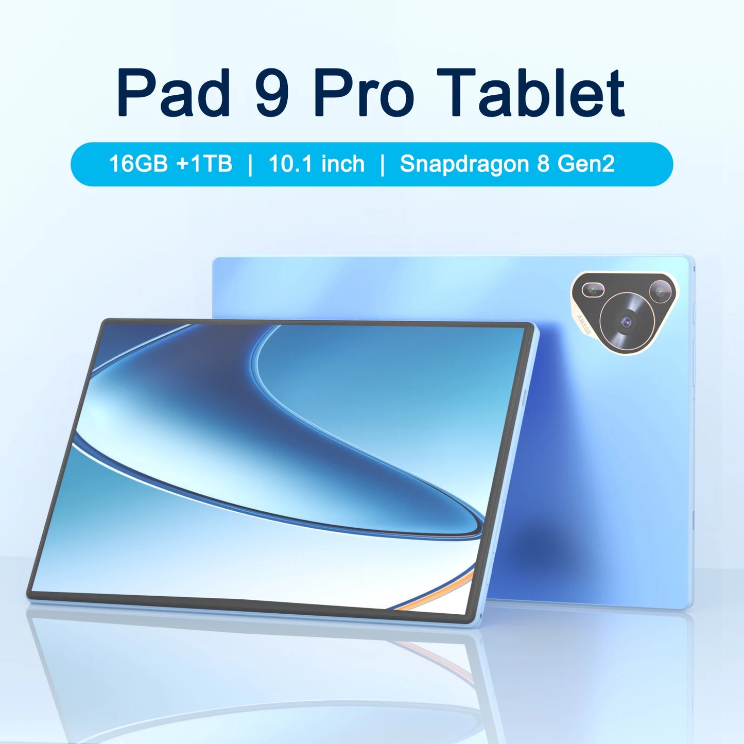 Pad 9 Pro Tablet 10.1” – 16GB RAM + 1TB ROM, Snapdragon Gen2, Android 13, Cámara 48MP, Pantalla Full HD