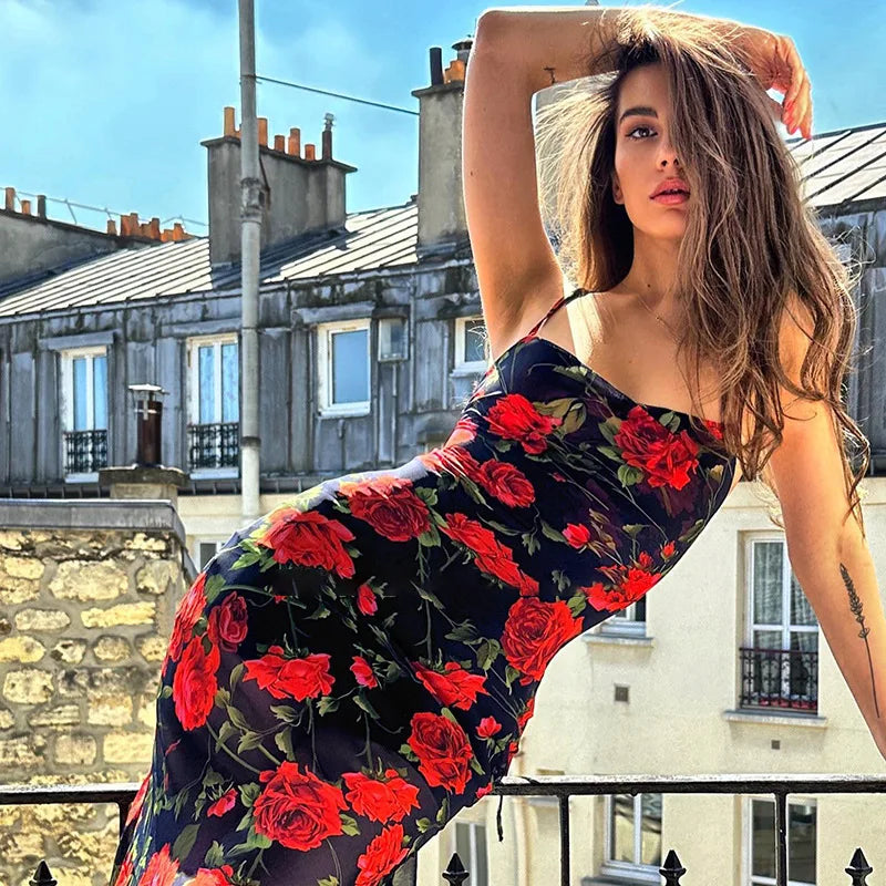 Vestido Floral Elegante para Mujer – Verano 2025, Casual y Sexy