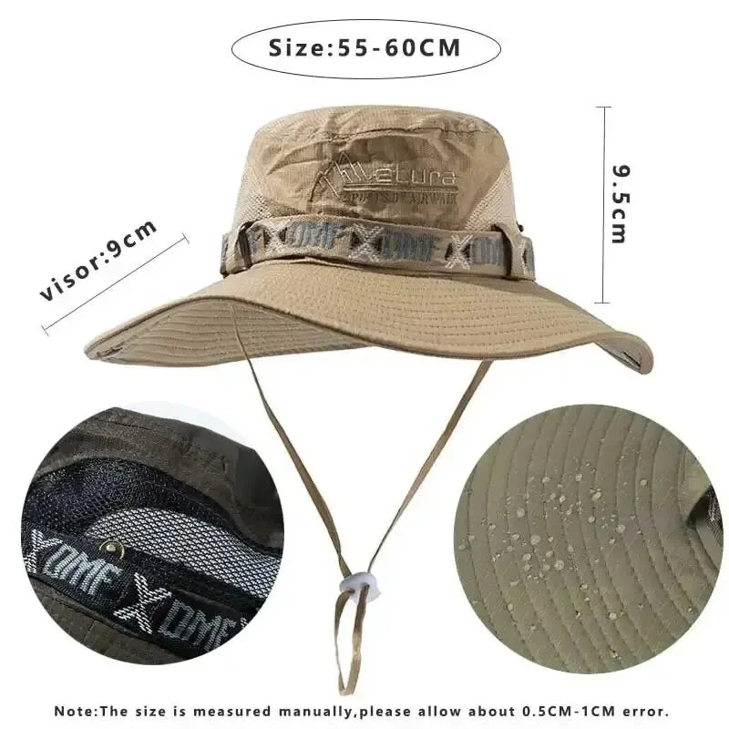 Sombrero Safari para Hombre – Protección UV, Apto para Pesca, Senderismo y Playa