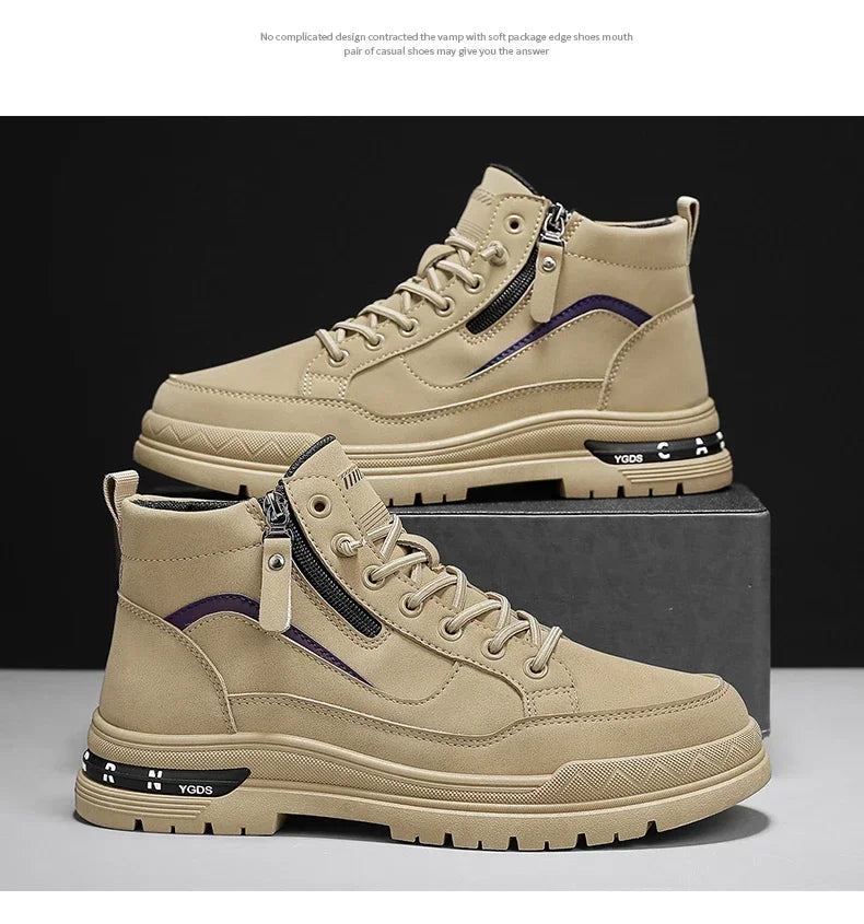 Botas Casuales de Cuero para Hombre 2025 | Invierno, Outdoor y Moda Urbana