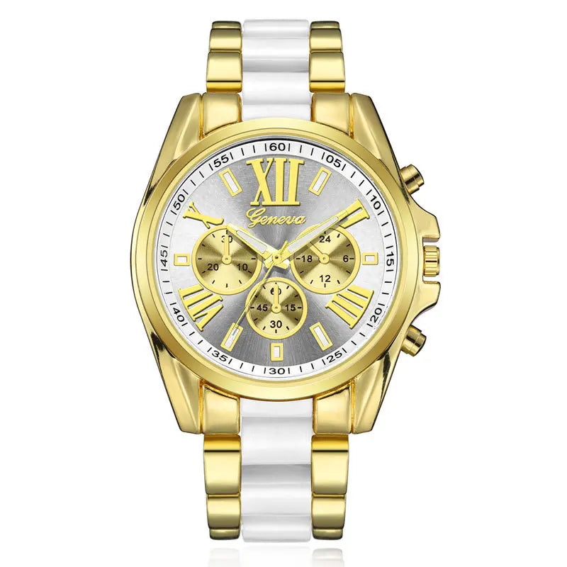 Reloj de Lujo para Hombre – Acero Inoxidable Dorado, Cuarzo Clásico, Estilo Negocios & Casual