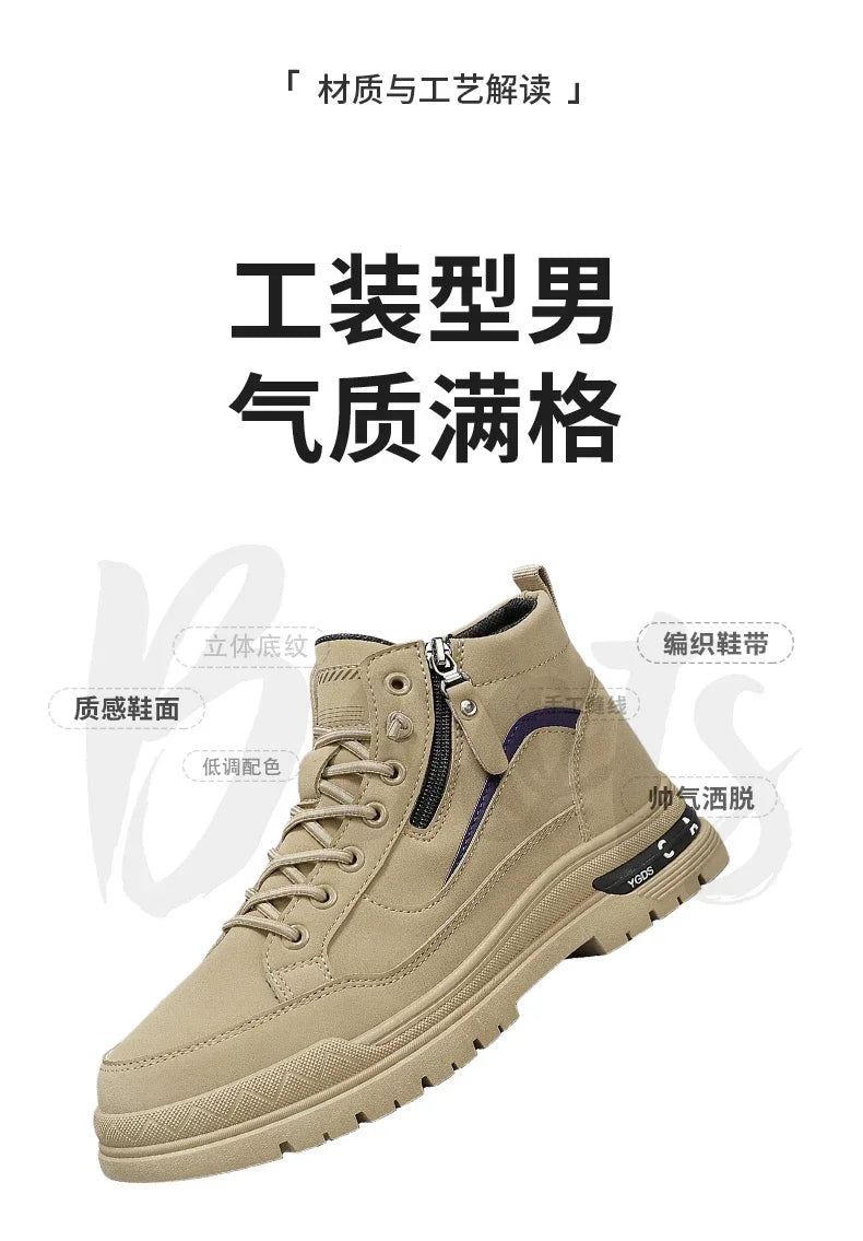 Botas Casuales de Cuero para Hombre 2025 | Invierno, Outdoor y Moda Urbana