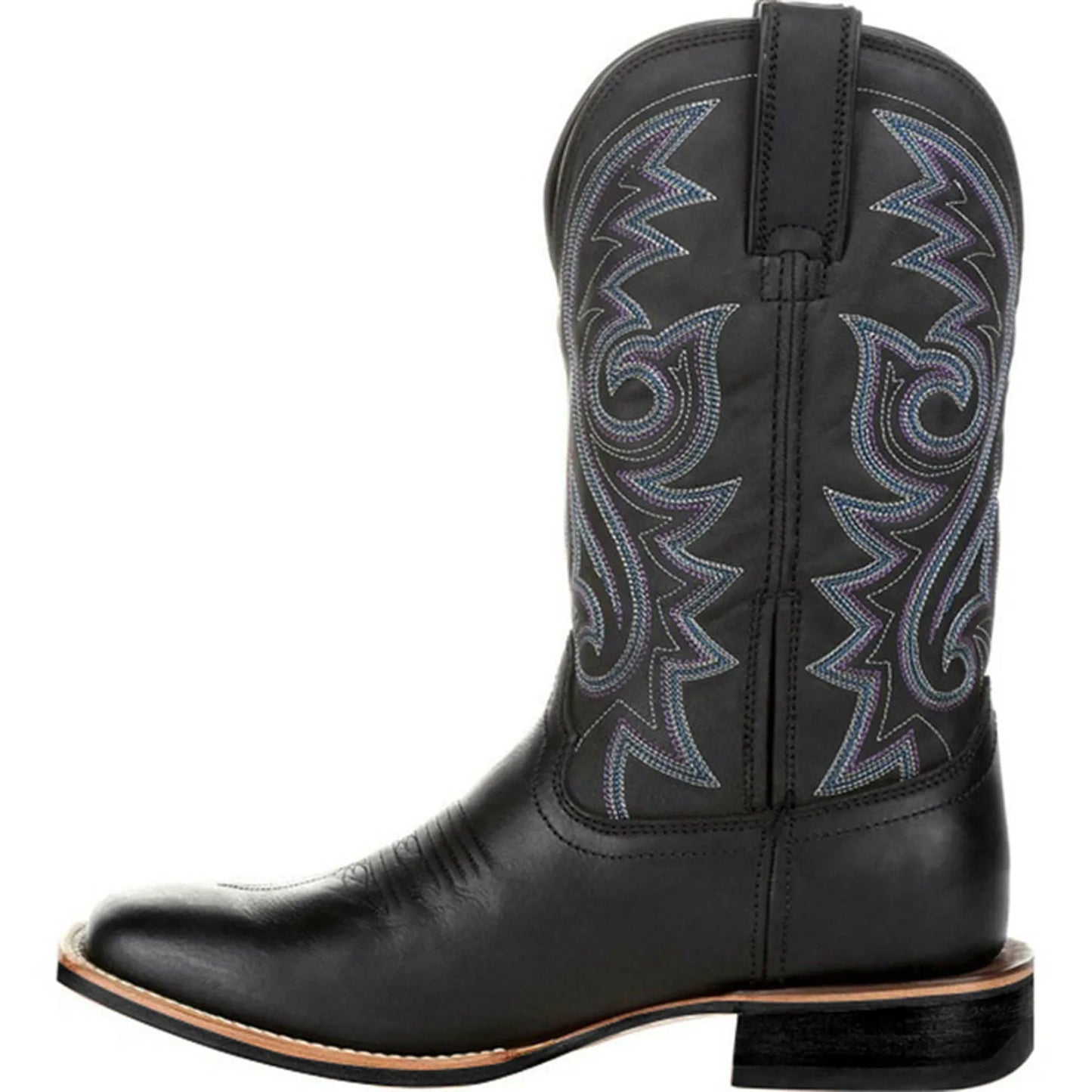 Botas Vaqueras de Hombre con Bordado – Estilo Western, Punta Fina y Caña Media
