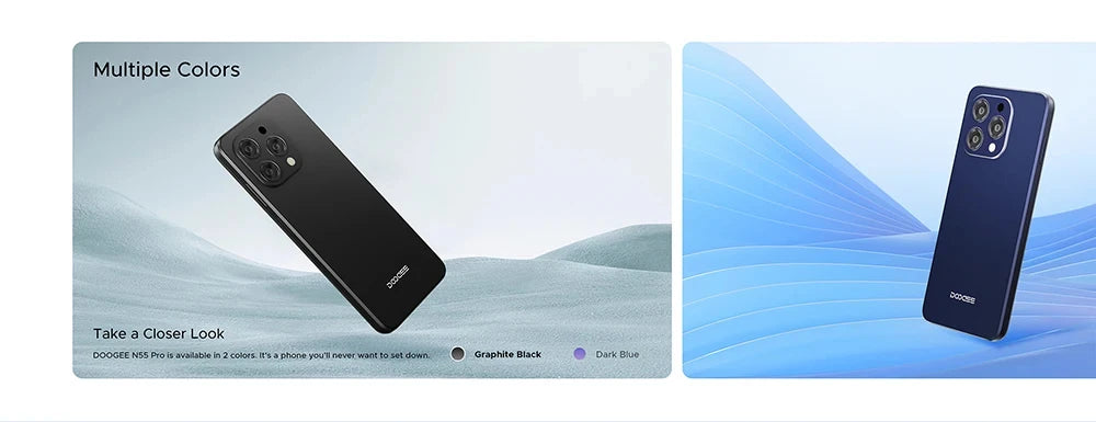 DOOGEE N55 PRO Smartphone 5G – 6.56” 90Hz, 4GB+128GB, Triple Cámara, Android 14