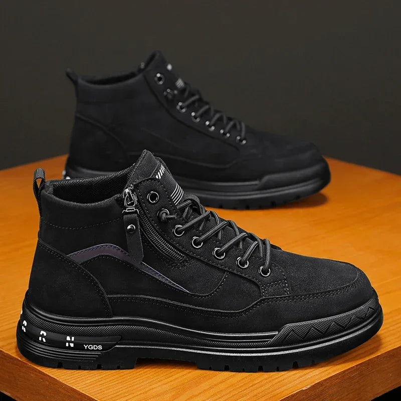 Botas Casuales de Cuero para Hombre 2025 | Invierno, Outdoor y Moda Urbana