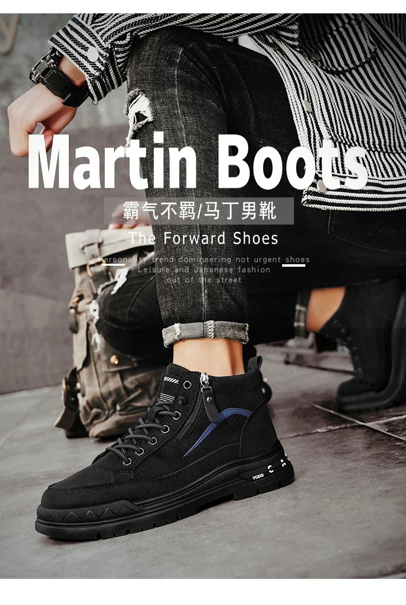 Botas Casuales de Cuero para Hombre 2025 | Invierno, Outdoor y Moda Urbana