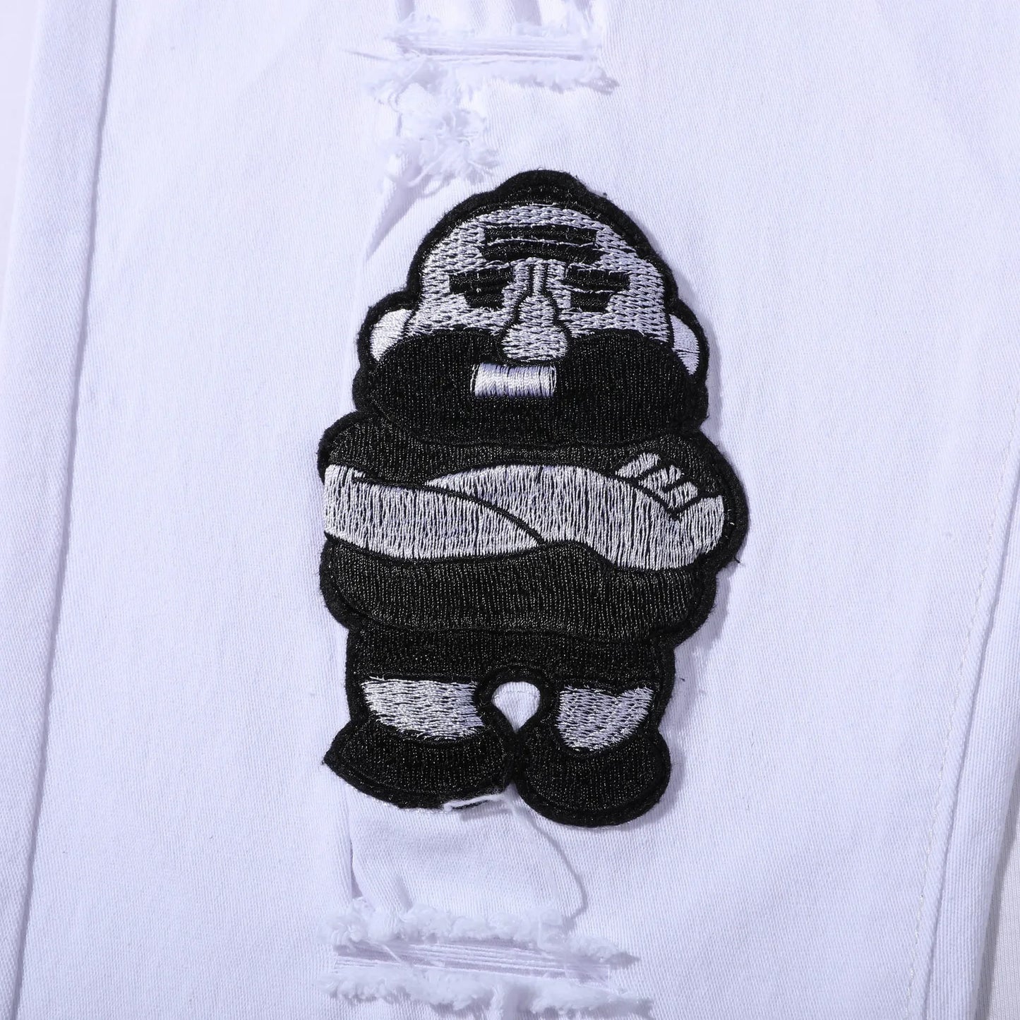 Jeans Rotos Punk para Hombre – Skinny Slim Fit con Parche y Estilo Urbano