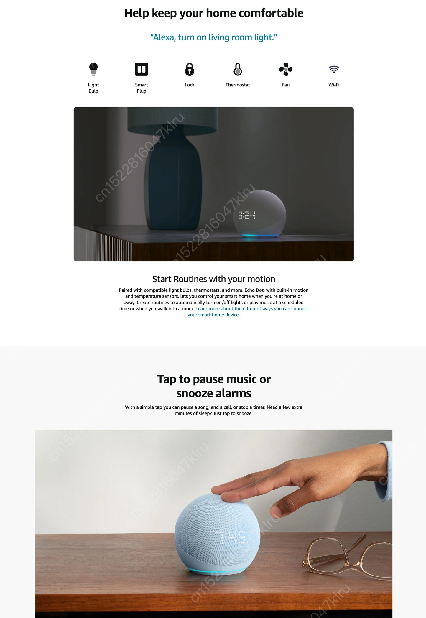 Alexa Echo Dot 5ta Generación con Reloj y Asistente de Voz
