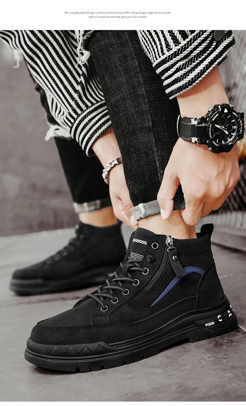 Botas Casuales de Cuero para Hombre 2025 | Invierno, Outdoor y Moda Urbana